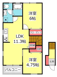 レクエルド【2階】の間取り