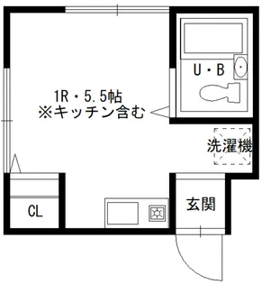 花咲荘1R【2階】の間取り