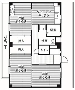 ビレッジハウス阿久和7号棟【4階】の間取り