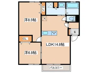 メルヴェーユ パークヒル【3階】の間取り