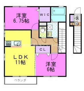 ビビールハピネス B【2階】の間取り