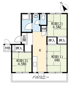UR取手井野【4階】の間取り