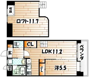 コンプレート富士見【13階】の間取り