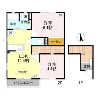 グランドソレイユ D【2階】の間取り