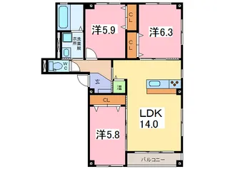 ヴェスタ【2階】の間取り