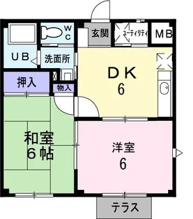 ロマニー平和坂ハイツ【2階】の間取り