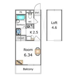 Sophia Twin Leaf(ソフィアツインリーフ)【3階】の間取り