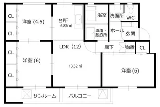 ソレイユ乾徳【1階】の間取り