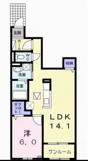 サンパティーク・レジデンス B【1階】の間取り