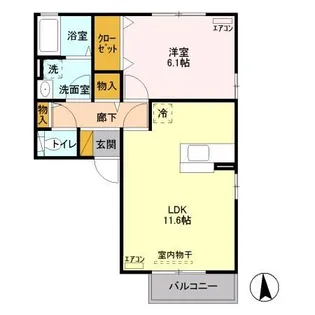 茨城県つくば市学園の森1【アパート】の間取り