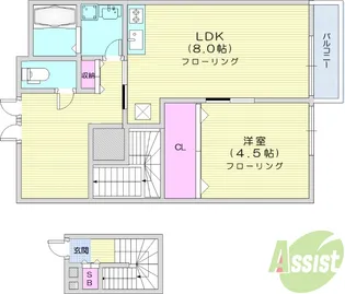 コージィコート弐番館【2階】の間取り