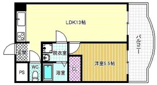 新栄プロパティー羽曳が丘【2階】の間取り