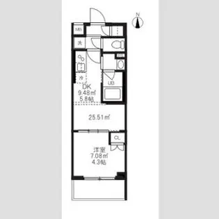 ハーモニーレジデンス蒲田アートヴィラ【2階】の間取り