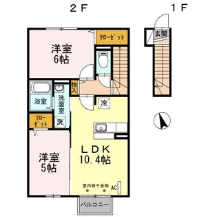 福島県郡山市図景2【アパート】の間取り