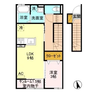 新潟県長岡市堀金1【アパート】の間取り