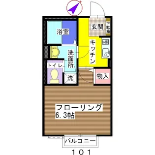 メゾンフルーヴ【1階】の間取り