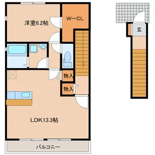 ハピネスII番館【2階】の間取り
