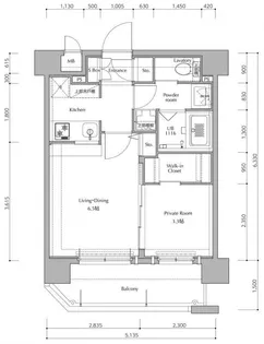 ネストピア薬院東【4階】の間取り