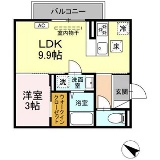 1LDKの間取り画像