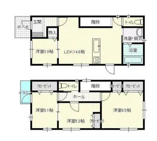 宮城県仙台市宮城野区福住町【一戸建】の間取り