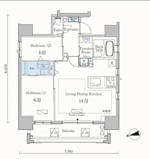 東京都港区麻布十番3【マンション】の間取り
