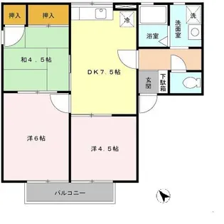 メュールパレ松本 II【1階】の間取り