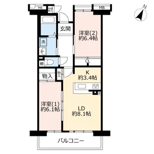 URコンフォールさがみ南【1階】の間取り