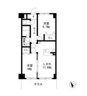 パークビュー仲町台【2階】の間取り