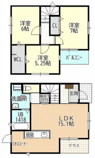 愛知県名古屋市名東区豊が丘【一戸建】の間取り