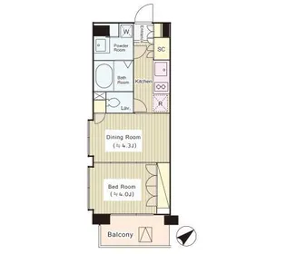 コートラクリア京橋【3階】の間取り