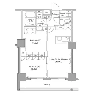 ザ パークハビオ巣鴨【10階】の間取り