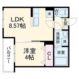 カクタス幕張本郷【1階】の間取り