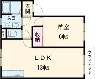 リュシオル石山【1階】の間取り