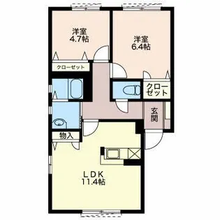 クレール石川 A・B【1階】の間取り