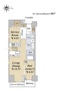 ジオ京都堀川三条【6階】の間取り