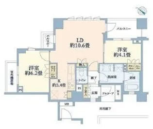 横濱紅葉坂レジデンス弐番館【10階】の間取り