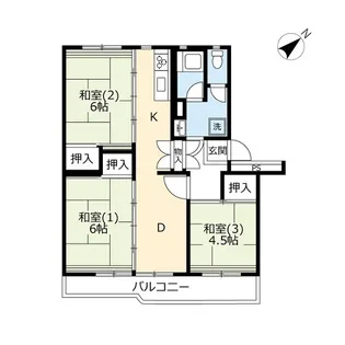 UR若葉台【8階】の間取り