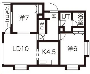 コルティール3番館【1階】の間取り