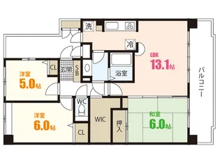 ダイアパレスリバーコート古市【4階】の間取り