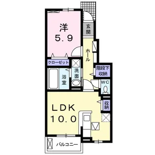 マーレ・インテルノV【1階】の間取り