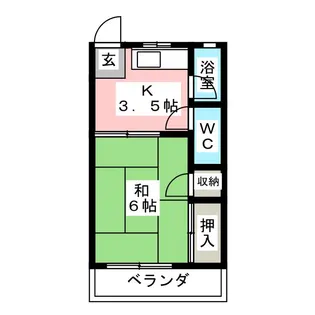 コーポ下中【1階】の間取り