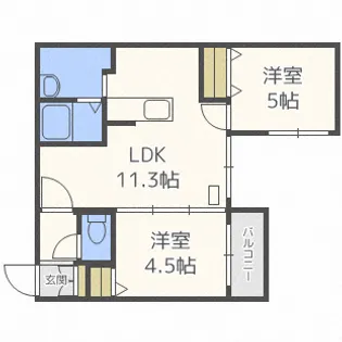 トロワエール南郷【3階】の間取り