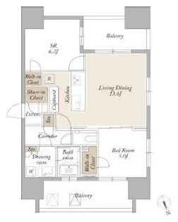 ライトテラス新宿御苑【8階】の間取り