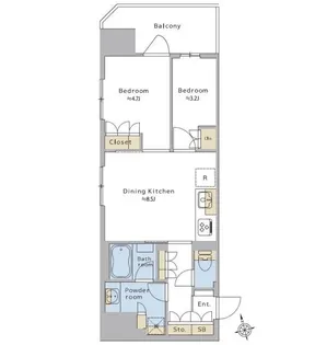 Brillia ist 浅草橋【12階】の間取り