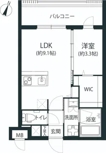 警固ビューアパートメント【1階】の間取り