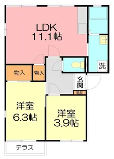 リヴェールシモネB【1階】の間取り