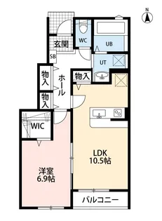ゼルコヴァウエストII【1階】の間取り