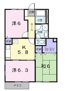 ラ・フォルシュ【2階】の間取り