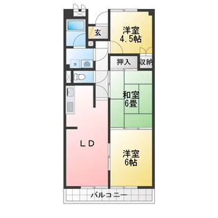アーバンハイツ扇町【2階】の間取り