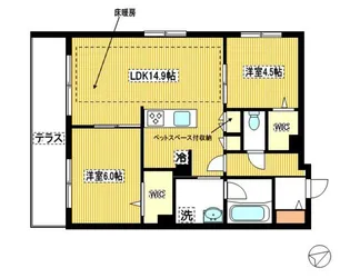 アノイエ東棟【1階】の間取り